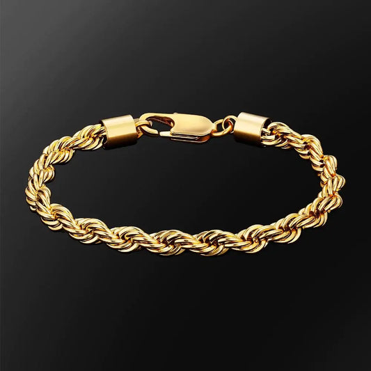 Rope Bracelet - 18K Gold 6mm