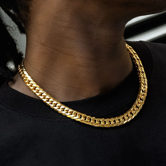Cuban Link Chain - 18K Gold 12mm