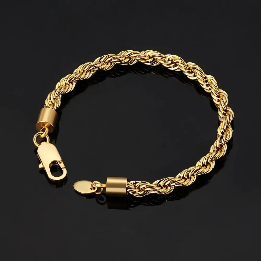 Rope Bracelet - 18K Gold 6mm