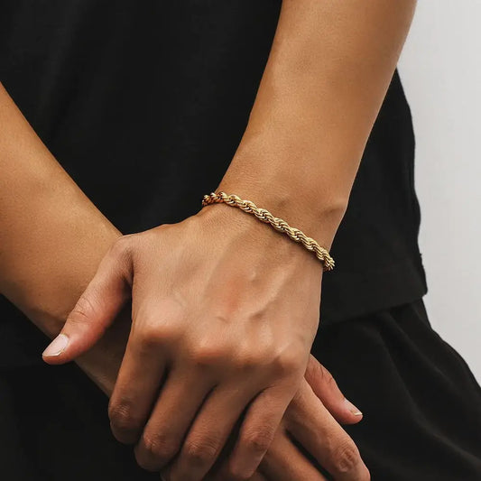 Rope Bracelet - 18K Gold 6mm