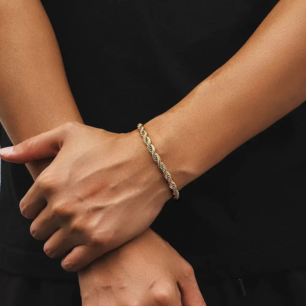 Rope Bracelet - 18K Gold 6mm