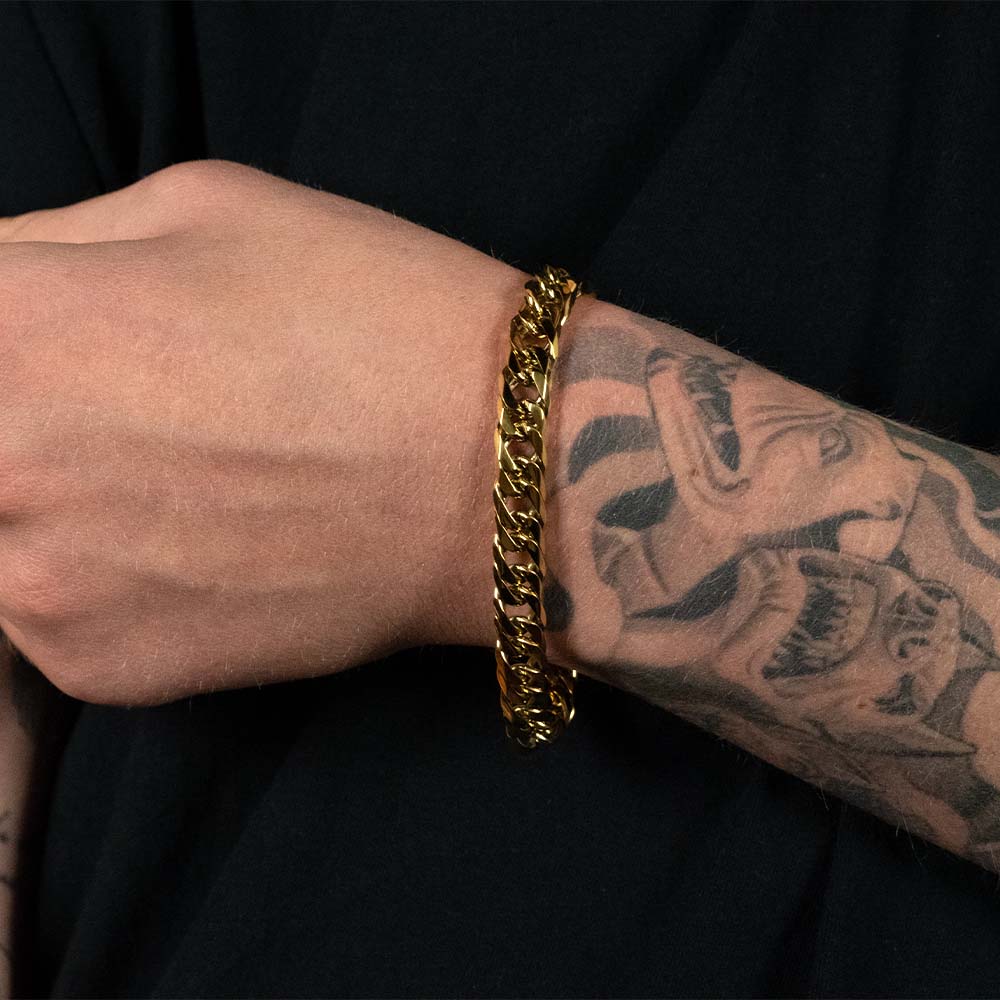 Cuban Link Bracelet - 18K Gold 10mm