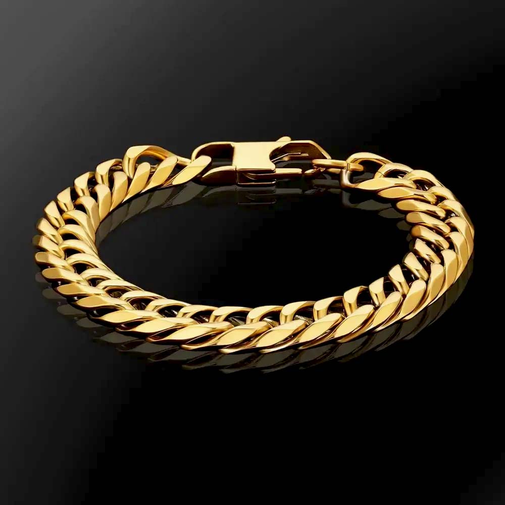 Cuban Link Bracelet - 18K Gold 10mm