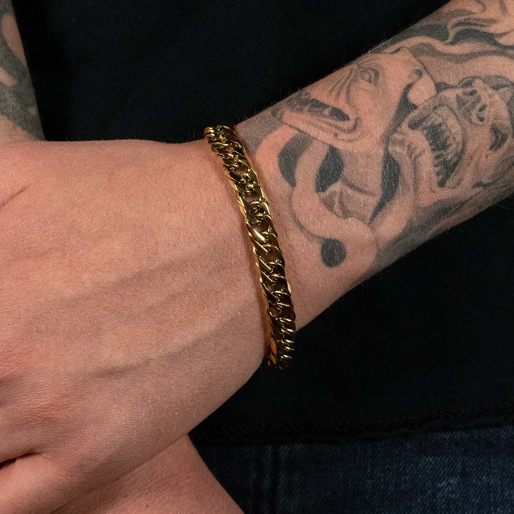 Cuban Link Bracelet - 18K Gold 10mm